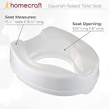 Homecraft Savanah Raised Toilet Seat 4" Elongated White Lid Lock Seat view 3