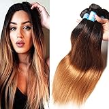 Jolia Hair Brazilian Virgin Hair Straight Hair Pack of 3 100% Unprocessed Human Hair Extensions 95-100g/pc