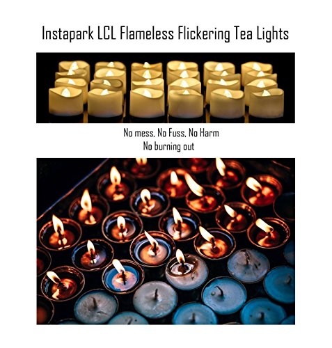 Instapark Pack of 24 Flameless LED Tea Light Candles, Realistic Flickering Amber Yellow Battery Powered Bulb Tealight Perfect for Seasonal Décor Parties Celebrations and Special Events - Thumbnail 5
