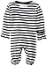 L'ovedbaby Unisex Baby Organic Snap Footie (Navy/White, 0-3m)