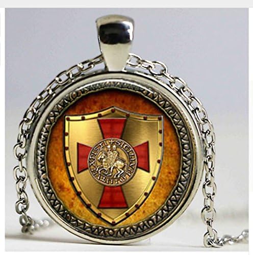 The Knights Templar pendant jewelry, Glass Cabochon Necklace