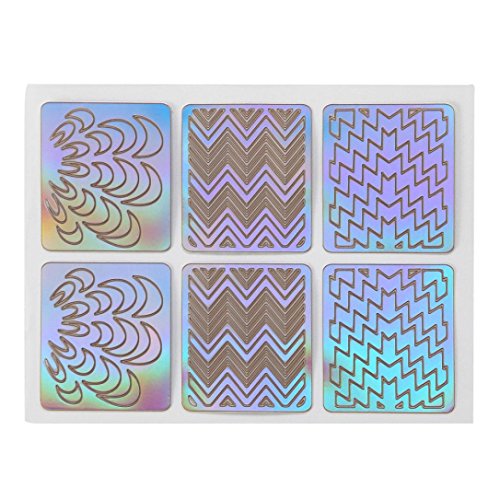 Nail Stickers,LtrottedJ 12 Sheets New Nail Hollow Irregular Grid Stencil Reusable Manicure Stickers
