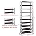 SONGMICS 10-Tier Shoe Tower Rack with Cover 27-Pair Space Saving Shoe Storage Organizer Dark Brown URXJ10Z