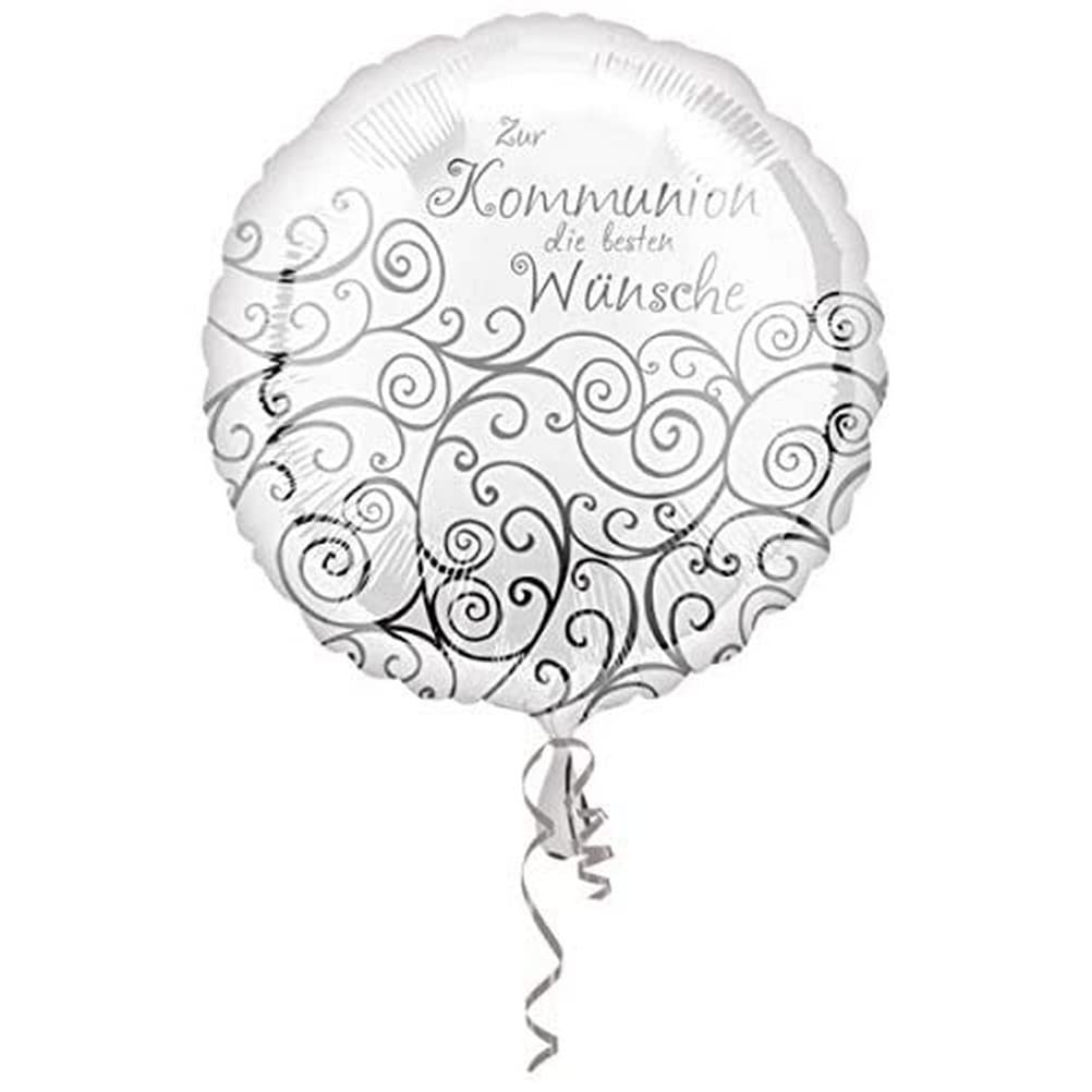 AMSCAN EUROPE 3582501 Foil Balloon Communion Silver/White