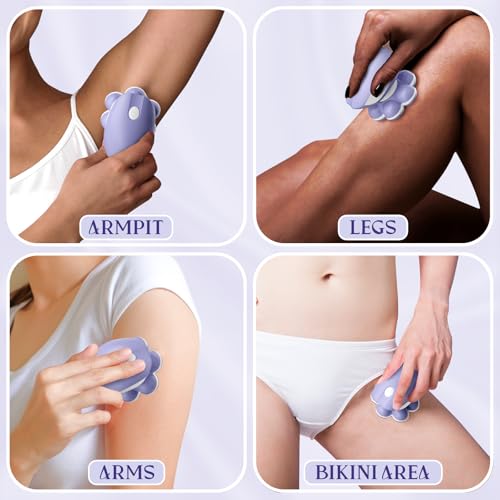 Bartrimber 7D Lady Shaver for Women: Fast & Smooth Full-Area Electric Shaver for Legs & Bikini, Waterproof Wet & Dry Use Electric Razor, Cordless Body Hair Remover w/LED Light & Travel Cover, Purple