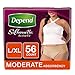 Depend Silhouette Active Fit Incontinence Underwear for Women, Moderate Absorbency, L/XL, Beige, 56 Count