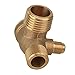 Chiloskit 3-Port Brass Male Threaded Air Compressor Check Valve Central Pneumatic Air Compressor Attachments Accessories, G1/8x G3/8x G1/2