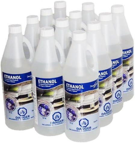 decorpro 32oz Lavender Liquid Ethanol Refill Bottle (12 Pack), Small, Clear-(D99023)