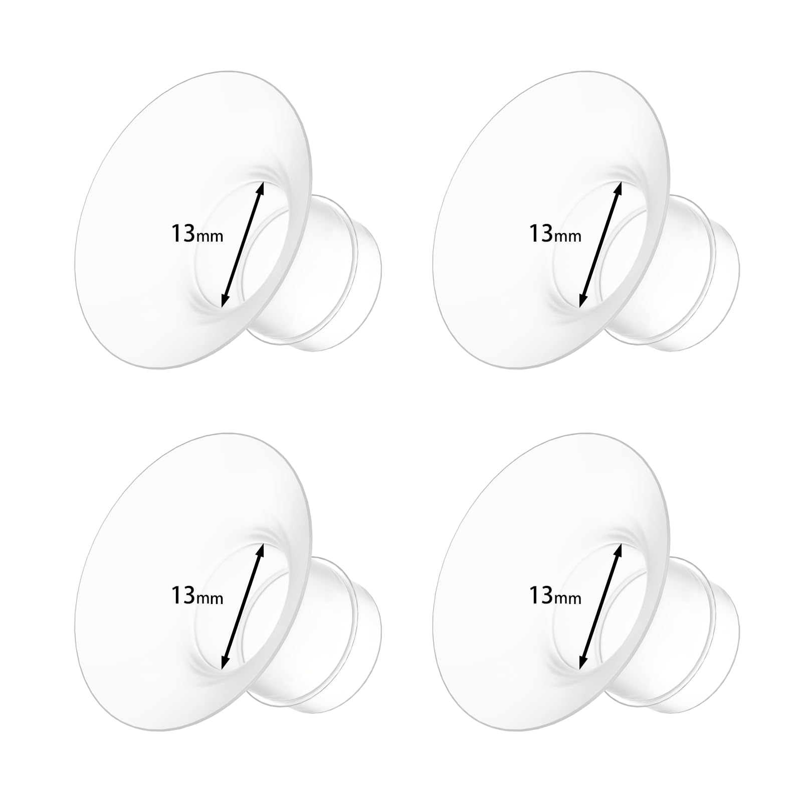 Photo 1 of 4PC Flange Insert 13mm Compatible with Momcozy/Spectra/eufy/Medela/Elvie/Lansinoh/Paruu with 24mm Flange/Shield Pump, Pumping Essentials Flange Insert Kits 12-22mm Size Options