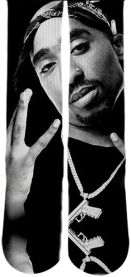 Dopesox Mens 2Pac Death Row West Coast Style Elite Socks One Size (6-12) White