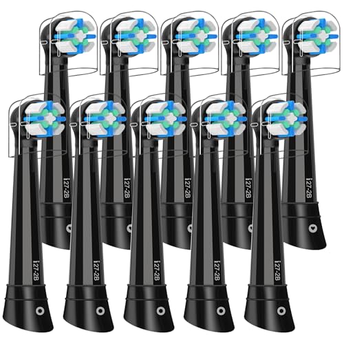 Durable Brush Head Compatible with Oral B iO, Replacement Toothbrush Heads Compatible with Oral B iO 2/3/4/5/6/7/8/9/10 Series Electric Toothbrushes (14 Black)