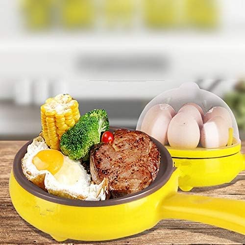 SHOPPOSTREET Multifunctional 2 in 1 Electric Egg Boiling Steamer Egg Frying Pan with Egg Boiler Machine Non-Stick Electric Egg Frying Pan