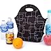 Neoprene Lunch Bag Insulated Lunch Tote Bags Boxes for Adults Men Children Kid Women by Cosfash(Black Line)