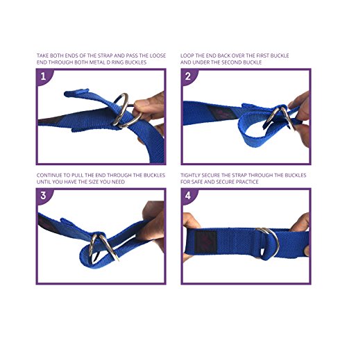 image for Clever Yoga 8-Foot Yoga Strap Made with The Best, Durable Cotton - Com