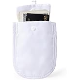 Mealivos Hidden Bra Wallet - Undercover Travel Pouch with Adjustable Elastic Strap for Credit Cash,Cards, and Valuables - Secret Stash Pocket for All Bra Sizes (white)