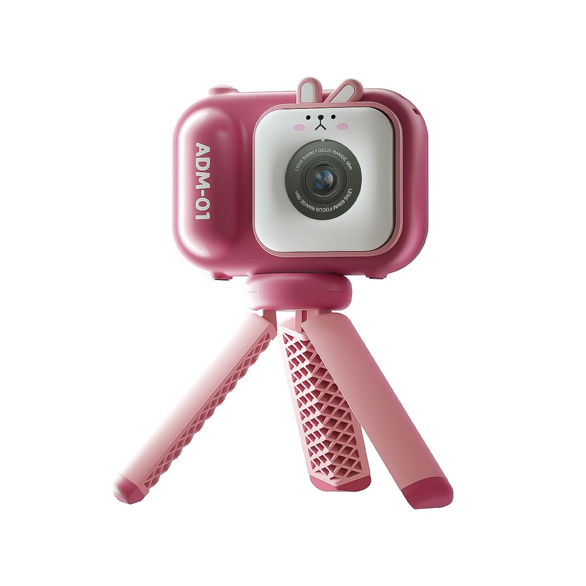 WANGCL 1080P Mini Kids Digital Camera 48MP 2.4 Inch IPS Screen Dual Lens Built-in Battery with 32GB Memory Card and Desktop Tripod（Pink）