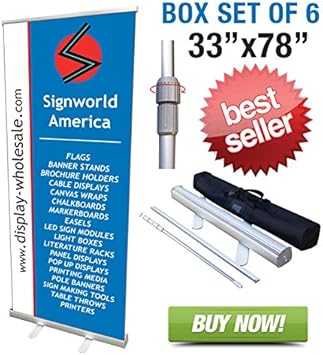 Amazon Com 33 Signworld Retractable Banner Stands Pack Of 6