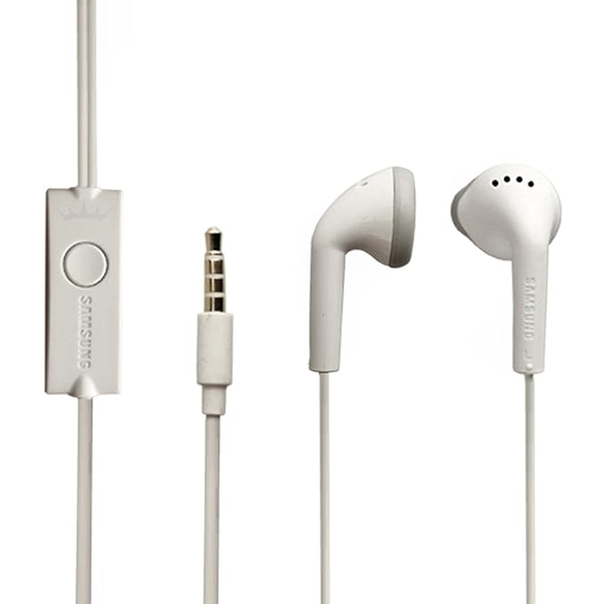 Original Samsung Headset - Handy Stereo Freisprecheinrichtung Kopfhörer in Weiß - mit Mikrofon und Anrufannahme für kompatibl