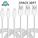 iPhone Charger, Sundix Lightning Cable 3Pack 10ft Charger and Sync Cable Compatible with iPhone X 8 8P 7 7P SE 5 6 6SP iPad Mini Air Pro iPod