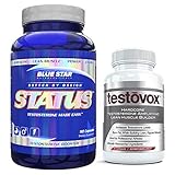 Testovox Muscle Building Supplement with Status Testosterone Support - Professional Grade, Muscle Building Bundle. Melt Away Fat, Boost Testosterone and Build Dense, Defined Muscles
