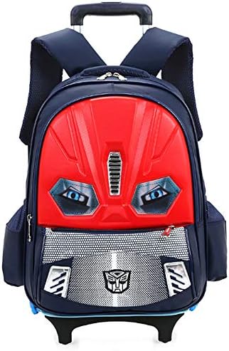 HMJZ Trolley Bag with 2 Wheels,Removable Lever,Waterproof Polyester Material Backpack,for Young Boys And Girls,Red