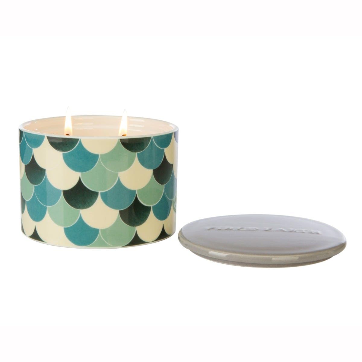 Wax Lyrical Fired Earth Small Ceramic Candle, Green Tea & Bergamot