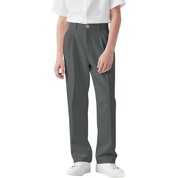 Amazon.com: FastRockee Boys Black Dress Pants Solid Straight Stretchy Flat  Front School Uniform Pants for Boy 5T: Clothing, Shoes & Jewelry