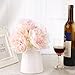 SOLEDI Silk Peony Bouquet 5 Heads Light Pink Artificial Fake Flower Bunch Bouquet Bridal Bouquet Wedding Living Room Table Home Garden Decoration