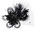 Coolr Fascinators Hair Clip Headband Feather Flower Veil Wedding Headwear Bridal 1920s Headpiece, A Black, One Size