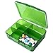 XINHOME 6 Compartment Pill Box Holds Up to 200 Tablets Gasketed & Waterproof (Green)
