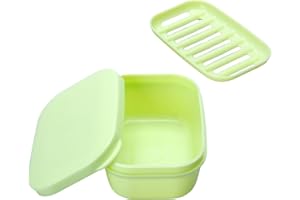 PUTING 1 Pack Soap Travel Container Portable Soap Case Leakproof Soap Box Soap Saver Dish with Cover Plastic Soap Bar Holder for Camping Outdoor Bathroom Shower Gym Hiking Traveling（Green）