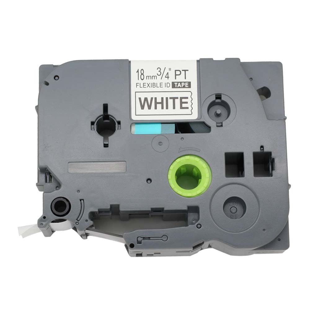 BROVACS 1 Pack Black on White Flexible Label Tape Compatible for Brother P-Touch TZ FX241 TZe FX241 18mm 3/4" OPA1424