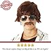 ALLAURA – Pedro Wig 60s 70s Sonny Bono Wig and Mustache Short Brown Ron Burgundy Wigs Mens Shag Hippie Fits Adults – Halloween Costumes