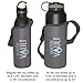 WaterVault Neoprene Bottle Holder, Adjustable Detachable Strap, Shoulder Sling & Hand Carrier - Black XL