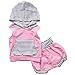 Baby Girl 2pcs Set Outfit Pink Sleeveless Striped Hoodie+Short Pants (0-6M, Pink)