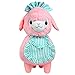 KSB 17.7'' Pink Alpacasso Amuse Alpaca Plush Toy , Cafe Waiters and Maids Sheep Doll For Children Kids Best Birthday Gifts Over 1 Years