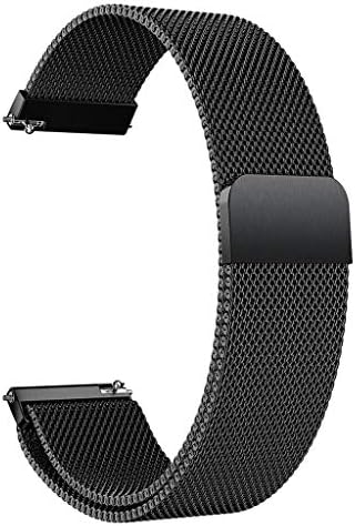 YoungerY (1pc Samsung Galaxy Watch Active Milan Nice Strap Stainless Steel Bracelet (Magnetic) - Black