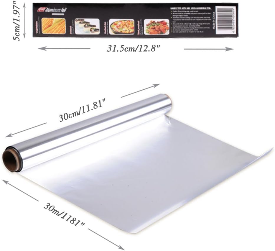 WRAPOK 1 x Tin Aluminum Kitchen Foil Roll Catering Baking Food Service Cooking Foil for BBQ Cooking, Grilling, Roasting - 30 cm x 30 m - Image 5
