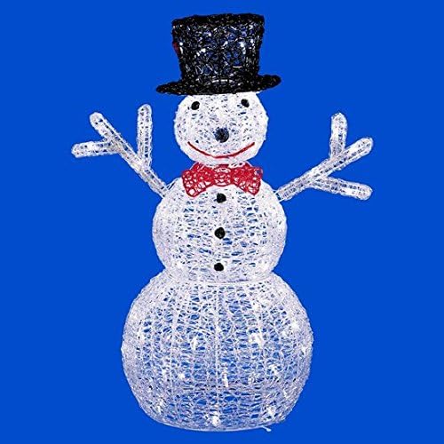 76cm Pre Lit Christmas Snowman with 88 White LED's Indoor & Outdoor