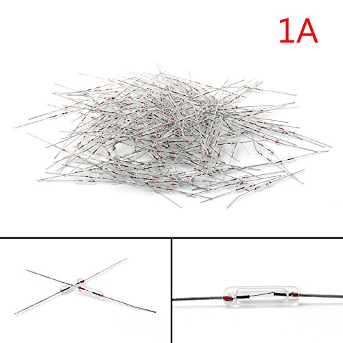 Areyourshop 200Pcs Glass Fuse Tube Axial With Lead Wire Fast Blows Fuse 3x10mm 250V/1A