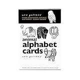 Wee Gallery Animal Alphabet Flash Cards, Black and White Baby Play Cards