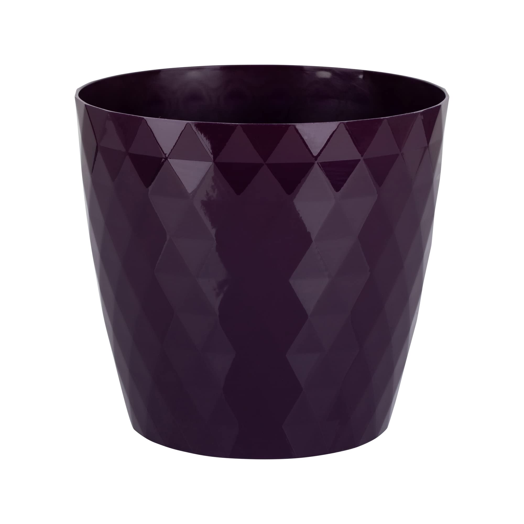 Home Garden Ornaments Plant Pots Indoor, Indoor Plant Pot - Decorative Plastic Flower Pots with Glossy Crystal Surface (Diameter: 18cm, Colour: Purple)