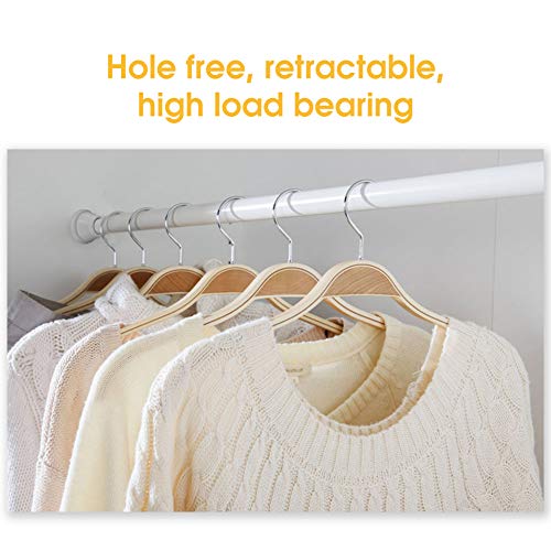 Shower Curtain Rod Tension Curtain Rod Non Slip No Rust No Drilling Never Collapse 42-72 inches (Chrome)