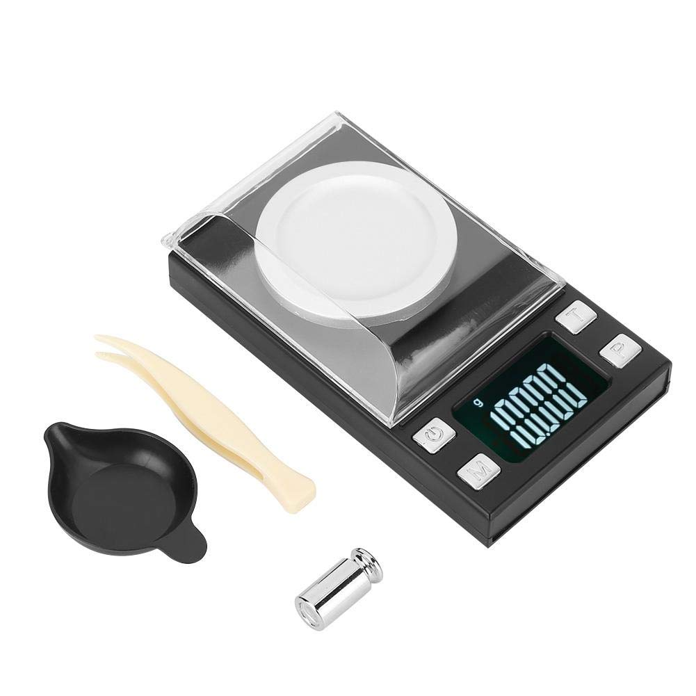 TOPINCN Kitchen Scale, Digital Electronic Scale 0.001G High Precision Portable Mini LCD Digital Electronic Scale for Weighing Jewellery Gold Pills (50G/0.001G)