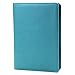 Chris-Wang 1Pk PU Woven Pattern Zipper Binder Business Zippered 6-Ring Portfolio Planner -Filler Paper, Pagefinder Ruler, Calculator, Clear PVC Card Bag Included (A6, Blue)