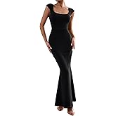 ODIZLI Long Bodycon Dresses For Women Sexy Sleeveless Dress Cap Sleeve Maxi Cami Dresses for Women