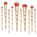 Qivange Unicorn Makeup Brush Set Gold Eyeshadow Brushes Kids Girls Children's Day Birthday Gifts for Cosplay Party Face Cosmetic Foundation Make up