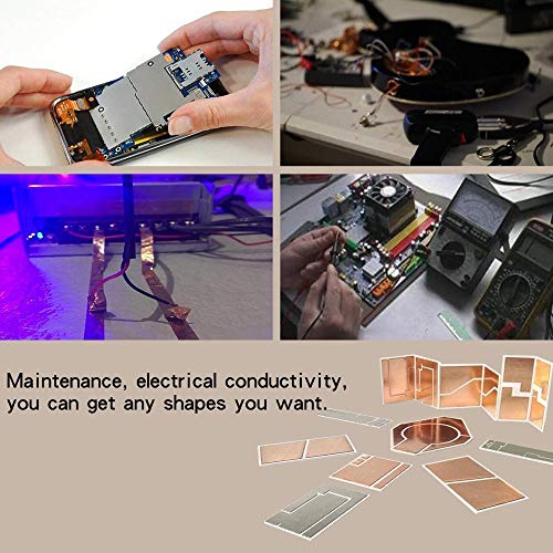 Copper Foil Tape with Single-Side Sheets 11.8inch x 0.24yard(30cm x 22.5cm) Conductive Adhesive Stained Glass Guitar Soldering Electrical Repairs Grounding EMI Shielding (2 Pcs) - Thumbnail 6