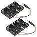 NUOLUX 6-Slot Battery Box for AA Batteries with Wire Leads, Pack of 2 (Black)