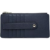 JEN & CO. Saige Wallet, Navy - Slim Wallet for Women, Compact Credit Card Holder with Card Slots, Small Wallets